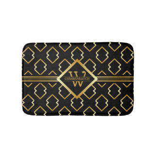 IMITATE Geometrisches Muster mit Monogramm auf BLA Badematte