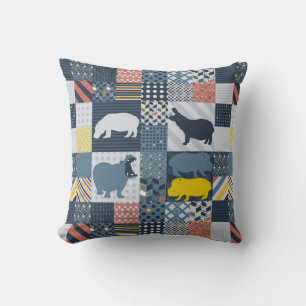Imitate gequilted Hippos Kissen