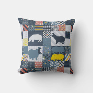 Imitate gequilted Hippos Kissen