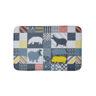 Imitate-gequiltes Hippo Badematte