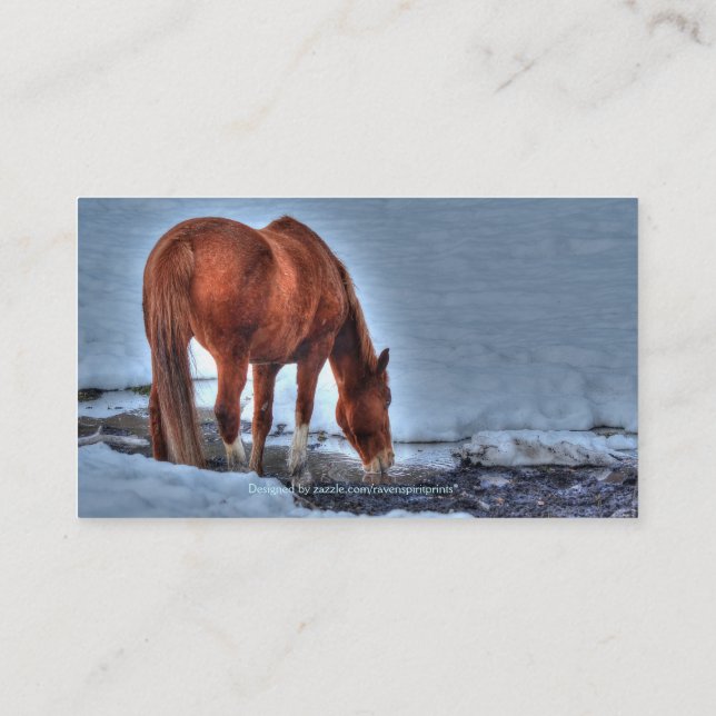 Imitate gewendetes Leder, trinken Pferde Business  Visitenkarte (Rückseite)