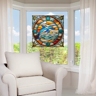Imitate Glass Jumping Dolphin Fensteraufkleber