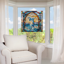 Imitate Glass Jumping Dolphin Fensteraufkleber