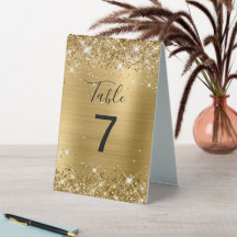 Imitate Glittery Gold Foil Wedding Number
