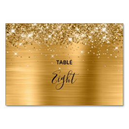 Imitate Glittery Gold Foil Wedding Tischnummer
