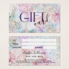 Imitate Glitzer Aquarell Geschenkkarte