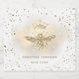 Imitate Glitzer Biene Alkoholflaschenetikett