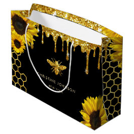 Imitate Glitzer Biene und Sonnenblumen Große Geschenktüte