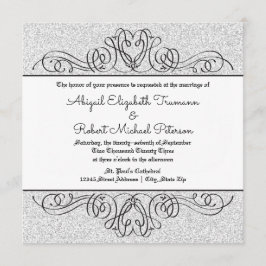 Imitate Glitzer Formal Floral Blüh Wedding Einladu Einladung