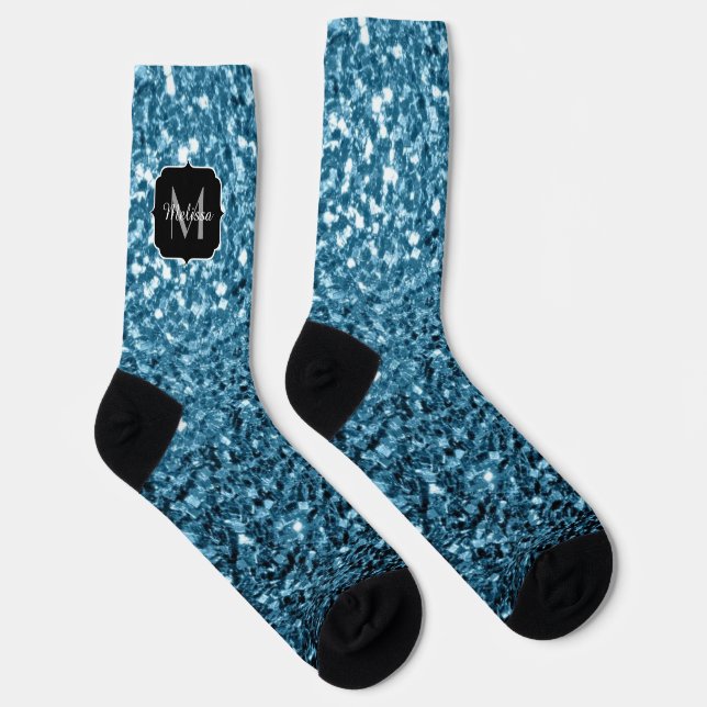 Imitate Glitzer Glitzern Monogram Socken (Rechts)