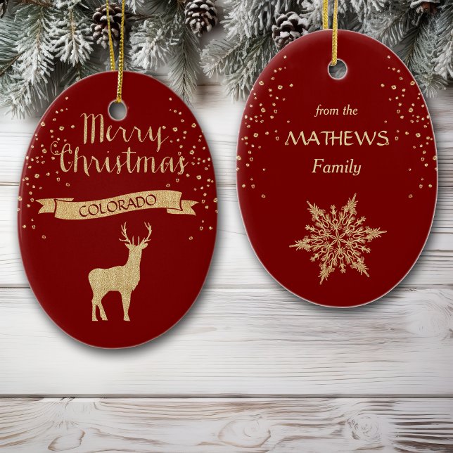 Imitate Glitzer Gold Elch Colorado Keramikornament (Von Creator hochgeladen)