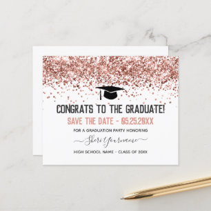 Imitate Glitzer Graduation Party Save the Date Inv