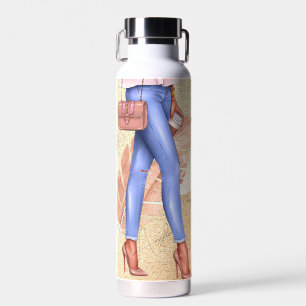 Imitate Glitzer Heelse Rosa Goldflasche Trinkflasche