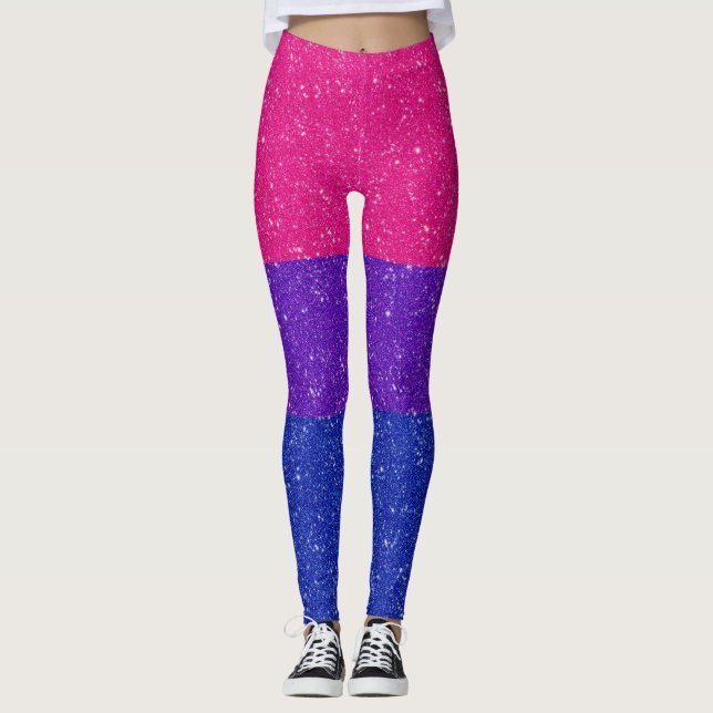 Imitate Glitzer Hintergrund des Bisexuellen Stolze Leggings (Vorderseite)