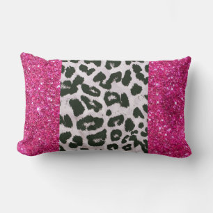 Imitate Glitzer Leopard Print Lumbar Theke Kissen