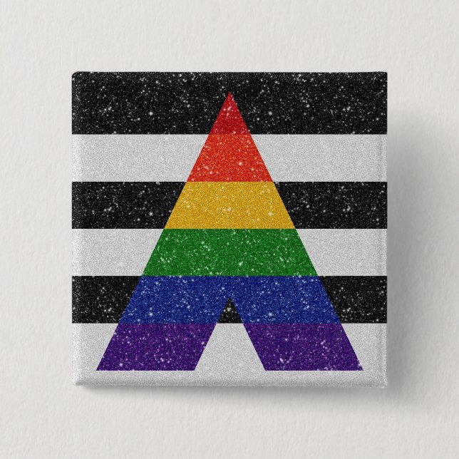 Imitate Glitzer LGBT-Alleinstempelflagge Hintergru Button (Vorderseite)
