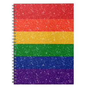Imitate Glitzer LGBTQ-Flag Notizblock