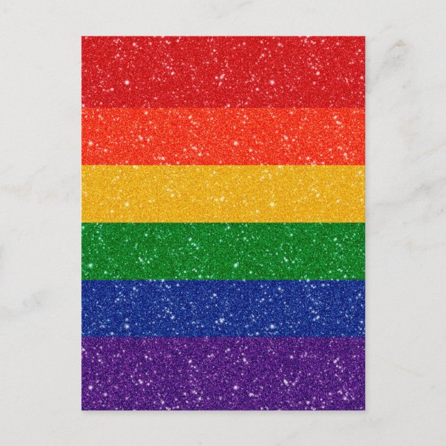 Imitate Glitzer LGBTQ-Flag Postkarte (Vorderseite)