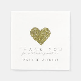 Imitate Glitzer Liebe Hochzeitsempfang Party Serviette