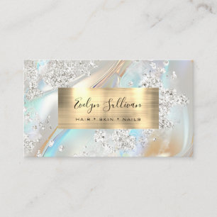 Imitate Glitzer Perlescent Ivory Foil Visitenkarte