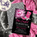 Imitate Glitzer Pink Disco Cowgirl 30 Geburtstagsp Einladung<br><div class="desc">Mit diesem Imitat in Rosa und Silber-Glitzer und dem rosa Disco-Spiegelball "Disco Cowgirl 30. Geburtstag Party" im Retro-Stil der 70er Jahre können Sie Ihr Party genießen. Composite Design von Holiday Hearts Designs (Rechte vorbehalten).</div>