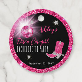 Imitate Glitzer Pink Disco Cowgirl Junggeselinnen- Geschenkanhänger