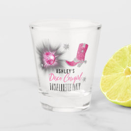 Imitate Glitzer Pink Disco Cowgirl Junggeselinnen- Schnapsglas