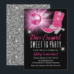 Imitate Glitzer Pink Disco Cowgirl Sweet 16 Party Einladung<br><div class="desc">Mit diesem Imitat in Rosa und Silber-Glitzer und dem rosa Disco-Spiegelball "Disco Cowgirl Sweet 16 Party" im Retro-Stil der 70er Jahre können Sie Ihr Party genießen. Composite Design von Holiday Hearts Designs (Rechte vorbehalten).</div>