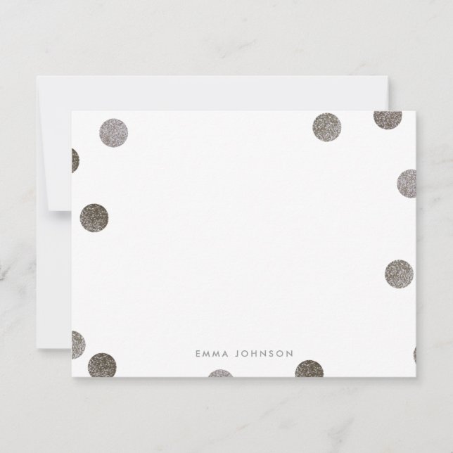 Imitate Glitzer Polka Dot Personal Stationery Einladung (Vorderseite)