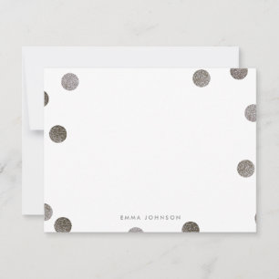 Imitate Glitzer Polka Dot Personal Stationery Einladung