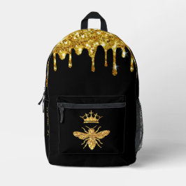 Imitate Glitzer Queen Bee Design Bedruckter Rucksack