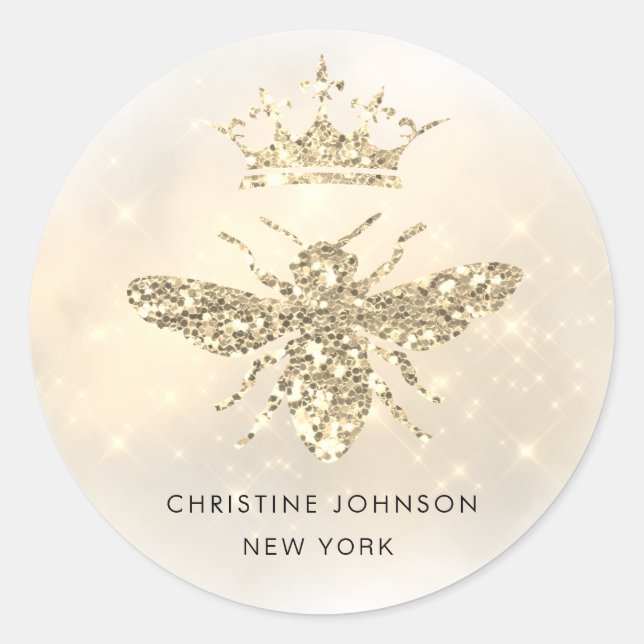 ・ Imitate Glitzer Queen Logo Classic Round Sticke Runder Aufkleber (Vorderseite)