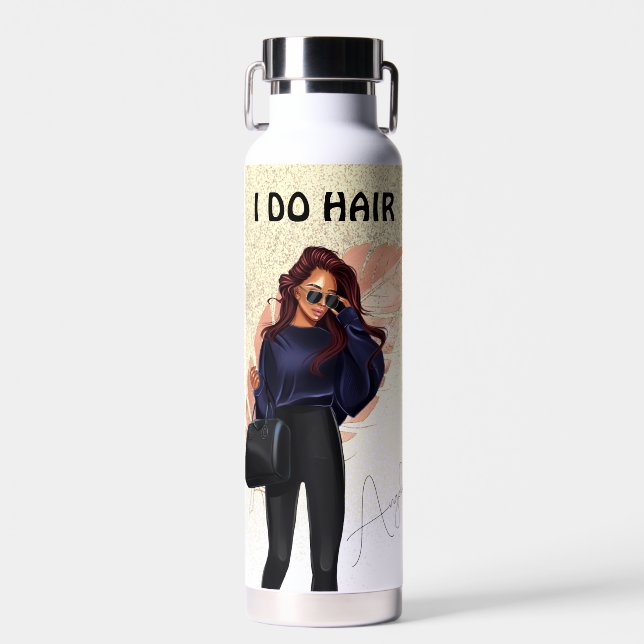 Imitate Glitzer Salon Frauen Haar Pink Gold Trinkflasche (Vorne)