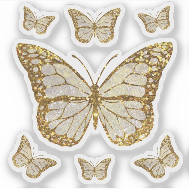 Imitate Glitzer Schmetterlinge Aufkleber (Vorderseite)