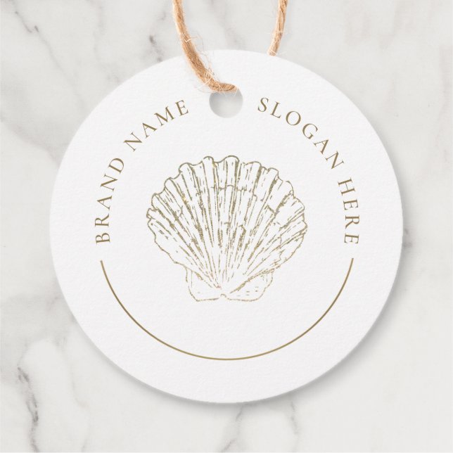 Imitate Glitzer Seashell-Logo Geschenkanhänger (Rückseite)