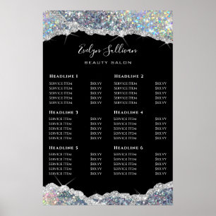 Imitate Glitzer Silber Sequenzer Preisliste Poster
