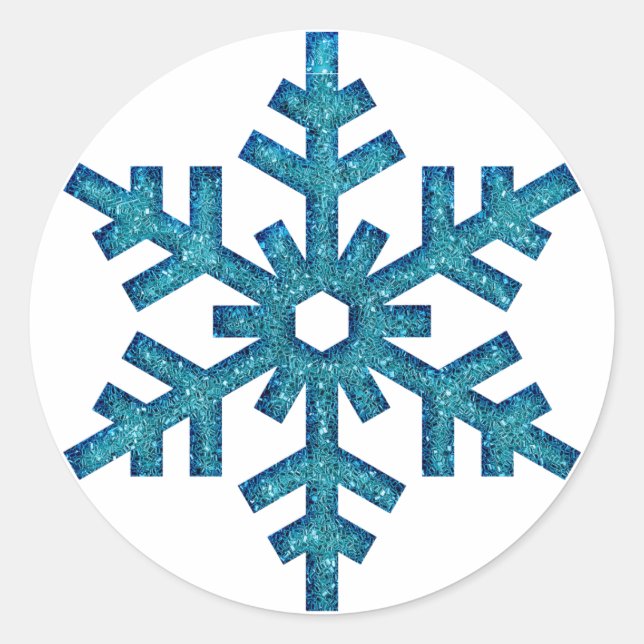 Imitate Glitzer Snowflake Weihnachten SticG Runder Aufkleber (Vorderseite)