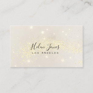 Imitate Glitzer Stars Sepia Aquarell Visitenkarte