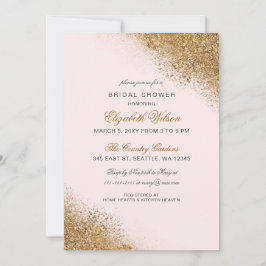 IMITATE Glitzer Staub Rose & Gold Brautparty Einladung