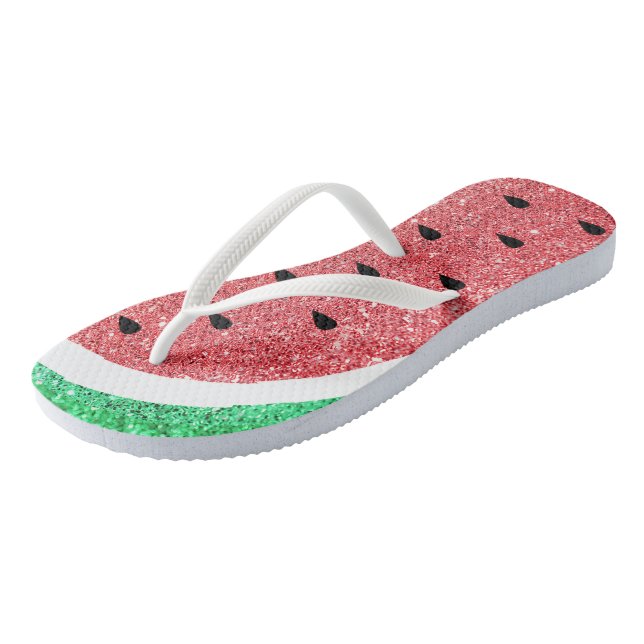 Imitate Glitzer Wassermelone Slice Flip Flops (Schrägansicht)