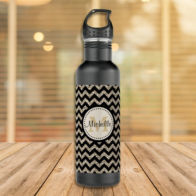 Imitate Glitzer Zickzack Monogramm Trinkflasche (Von Creator hochgeladen)