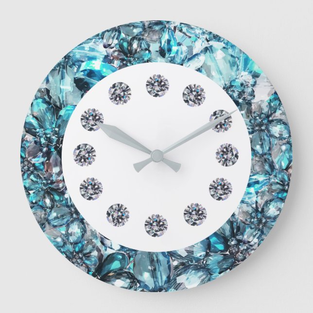 Imitate Glitzy Jewel Blende Wall Clock Große Wanduhr (Vorderseite)