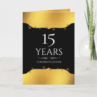 Imitate Gold 15 Jahre Mitarbeiterzeitanfang Karte
