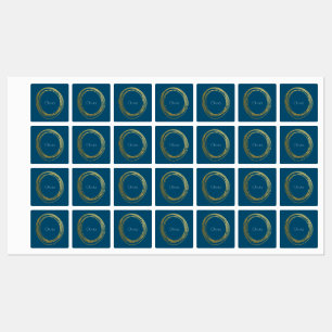 Imitate Gold Abstrakt Circle Design mit Namen Etiketten