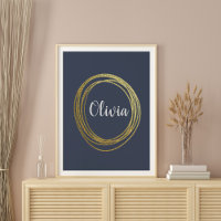 Imitate Gold Abstrakt Circle Design mit Namen