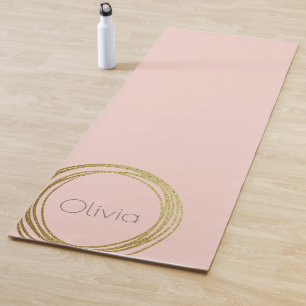 Imitate Gold Abstrakt Circle Design mit Namen Yogamatte
