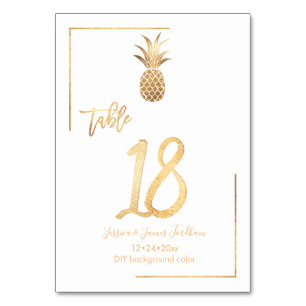Imitate Gold Ananas Hochzeit Tischnummer 1-100