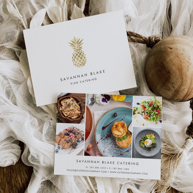 Imitate Gold Ananas Werbefoto Collage Postkarte (Von Creator hochgeladen)