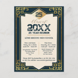 Imitate Gold Art Deco 25 Jahre High School Wieders Postkarte