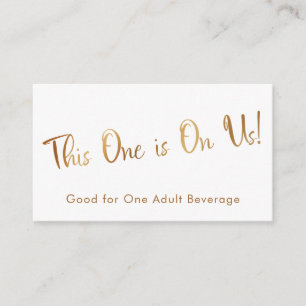 Imitate Gold auf White Drinks Einhängekarten Begleitkarte